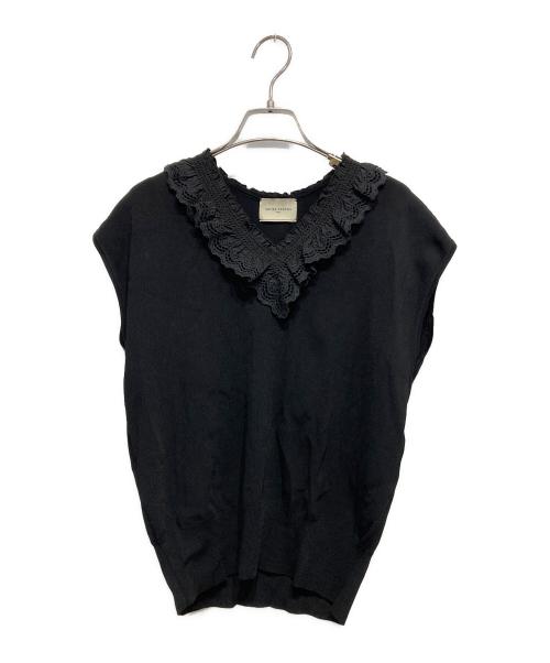 UNITED ARROWS（ユナイテッドアローズ）UNITED ARROWS (ユナイテッドアローズ) スカラップレース フリルベスト ブラック サイズ:-の古着・服飾アイテム