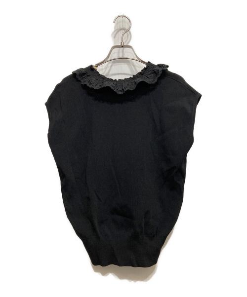 UNITED ARROWS（ユナイテッドアローズ）UNITED ARROWS (ユナイテッドアローズ) スカラップレース フリルベスト ブラック サイズ:-の古着・服飾アイテム