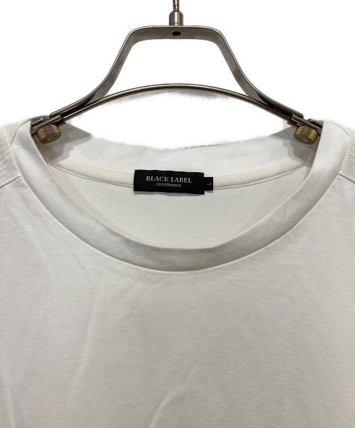 BLACK LABEL CRESTBRIDGE（ブラックレーベル クレストブリッジ）BLACK LABEL CRESTBRIDGE (ブラックレーベル クレストブリッジ) ショルダーチェックTシャツ ホワイト サイズ:Lの古着・服飾アイテム
