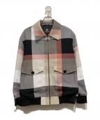 BLACK LABEL CRESTBRIDGEブラックレーベル クレストブリッジ）の古着「インタレスクレストブリッジチェックフライトブルゾン」｜ブラック×ホワイト
