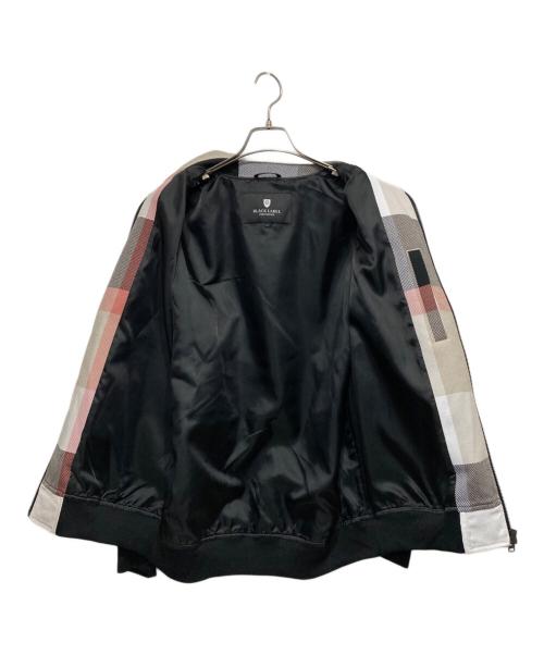 BLACK LABEL CRESTBRIDGE（ブラックレーベル クレストブリッジ）BLACK LABEL CRESTBRIDGE (ブラックレーベル クレストブリッジ) インタレスクレストブリッジチェックフライトブルゾン ブラック×ホワイト サイズ:Lの古着・服飾アイテム