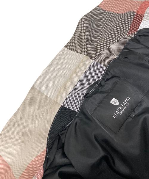 BLACK LABEL CRESTBRIDGE（ブラックレーベル クレストブリッジ）BLACK LABEL CRESTBRIDGE (ブラックレーベル クレストブリッジ) インタレスクレストブリッジチェックフライトブルゾン ブラック×ホワイト サイズ:Lの古着・服飾アイテム