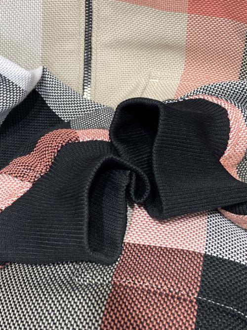 BLACK LABEL CRESTBRIDGE（ブラックレーベル クレストブリッジ）BLACK LABEL CRESTBRIDGE (ブラックレーベル クレストブリッジ) インタレスクレストブリッジチェックフライトブルゾン ブラック×ホワイト サイズ:Lの古着・服飾アイテム