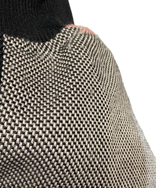 BLACK LABEL CRESTBRIDGE（ブラックレーベル クレストブリッジ）BLACK LABEL CRESTBRIDGE (ブラックレーベル クレストブリッジ) インタレスクレストブリッジチェックフライトブルゾン ブラック×ホワイト サイズ:Lの古着・服飾アイテム