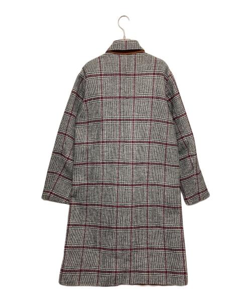 JOHN ELLIOTT（ジョン エリオット）JOHN ELLIOTT (ジョン エリオット) チェックステンカラーコート グレー サイズ:2の古着・服飾アイテム