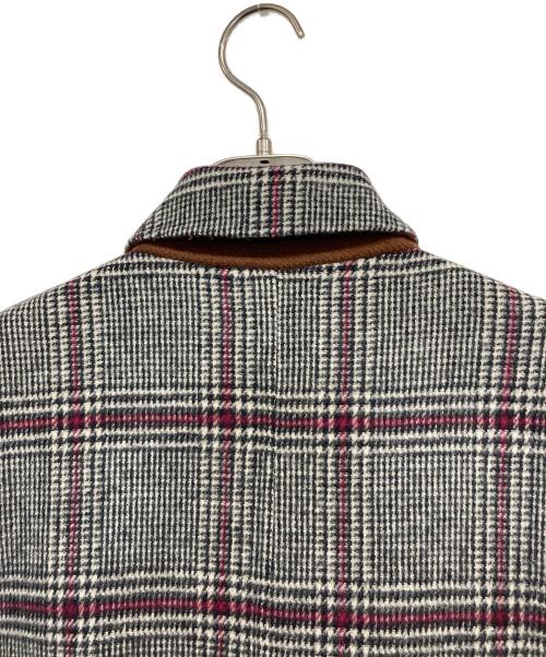 JOHN ELLIOTT（ジョン エリオット）JOHN ELLIOTT (ジョン エリオット) チェックステンカラーコート グレー サイズ:2の古着・服飾アイテム
