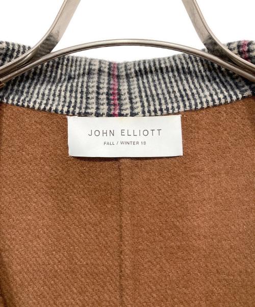 JOHN ELLIOTT（ジョン エリオット）JOHN ELLIOTT (ジョン エリオット) チェックステンカラーコート グレー サイズ:2の古着・服飾アイテム