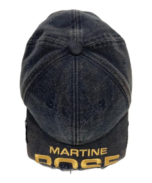 MARTINE ROSE（マーティン・ローズ）Martine rose (マーティン・ローズ) ダメージ ロゴ キャップ ブラック×イエローの古着・服飾アイテム
