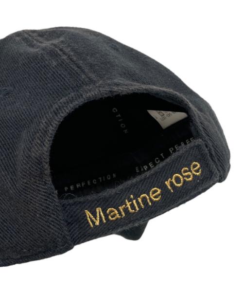 MARTINE ROSE（マーティン・ローズ）Martine rose (マーティン・ローズ) ダメージ ロゴ キャップ ブラック×イエローの古着・服飾アイテム