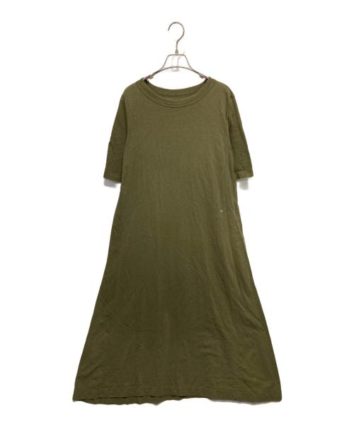 45R（フォーティファイブ・アール）45R (フォーティファイブ・アール) カットソーワンピース カーキの古着・服飾アイテム