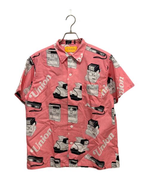 UNION（ユニオン）UNION (ユニオン) SNAPSHOT WOVEN S/S SHIRT ピンク サイズ:3の古着・服飾アイテム