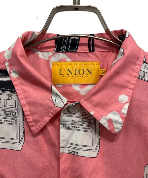 UNION（ユニオン）UNION (ユニオン) SNAPSHOT WOVEN S/S SHIRT ピンク サイズ:3の古着・服飾アイテム