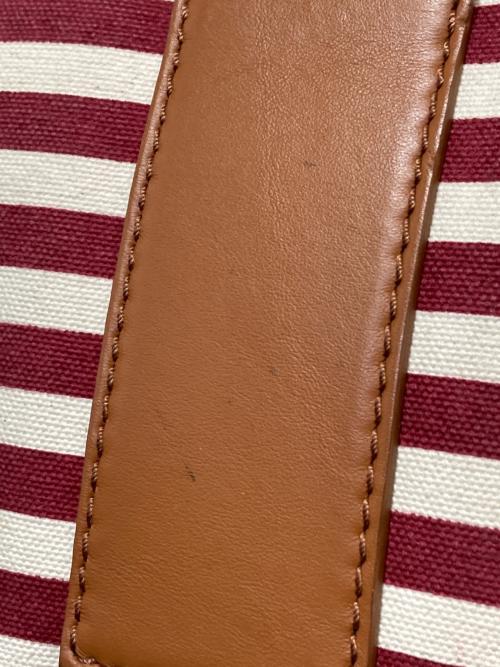 MARNI（マルニ）MARNI (マルニ) ボーダーキャンバストートバッグ レッド×ホワイトの古着・服飾アイテム