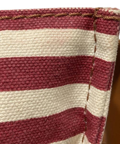 MARNI（マルニ）MARNI (マルニ) ボーダーキャンバストートバッグ レッド×ホワイトの古着・服飾アイテム