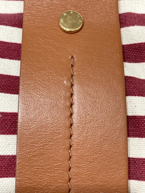 MARNI（マルニ）MARNI (マルニ) ボーダーキャンバストートバッグ レッド×ホワイトの古着・服飾アイテム