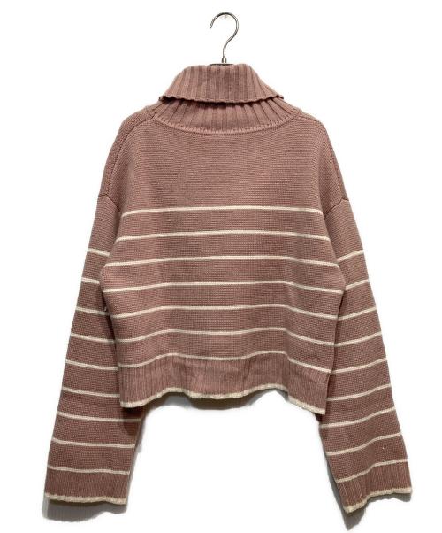 HER LIP TO（ハーリップトゥ）HER LIP TO (ハーリップトゥ) Striped Turtleneck Knit Pullover ピンク サイズ:Fの古着・服飾アイテム