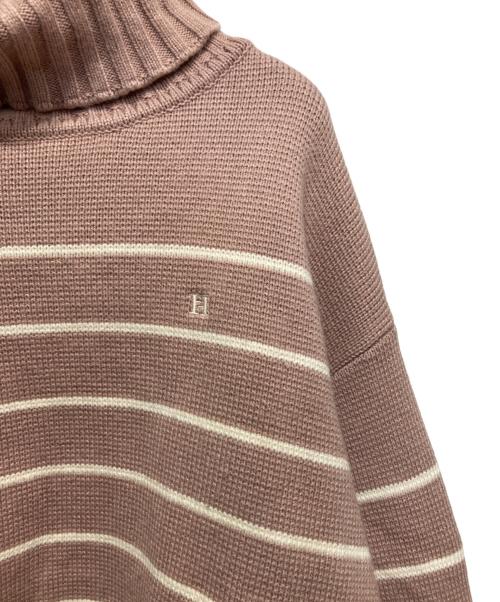 HER LIP TO（ハーリップトゥ）HER LIP TO (ハーリップトゥ) Striped Turtleneck Knit Pullover ピンク サイズ:Fの古着・服飾アイテム
