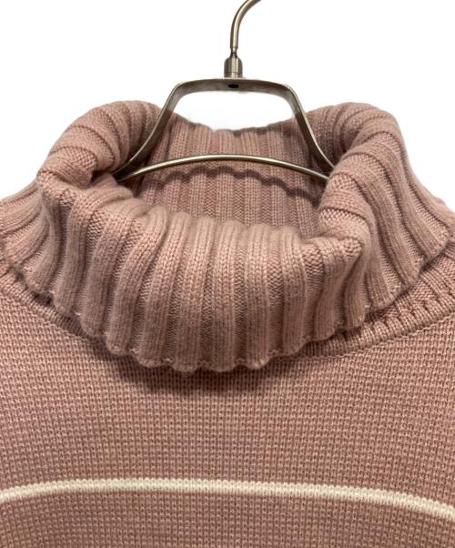 HER LIP TO（ハーリップトゥ）HER LIP TO (ハーリップトゥ) Striped Turtleneck Knit Pullover ピンク サイズ:Fの古着・服飾アイテム