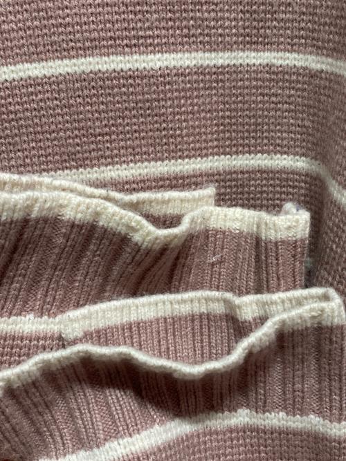 HER LIP TO（ハーリップトゥ）HER LIP TO (ハーリップトゥ) Striped Turtleneck Knit Pullover ピンク サイズ:Fの古着・服飾アイテム