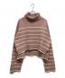 HER LIP TO（ハーリップトゥ）の古着「Striped Turtleneck Knit Pullover」｜ピンク