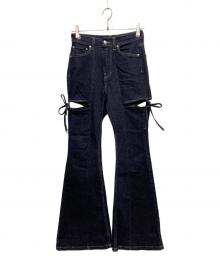 Resexxy（リゼクシー）の古着「Cut Out Ribbon Denim Pants」｜インディゴ