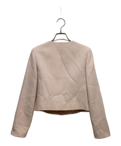 ANAYI（アナイ）ANAYI (アナイ) ノーカラーワッフルジャケット ピンク サイズ:34の古着・服飾アイテム