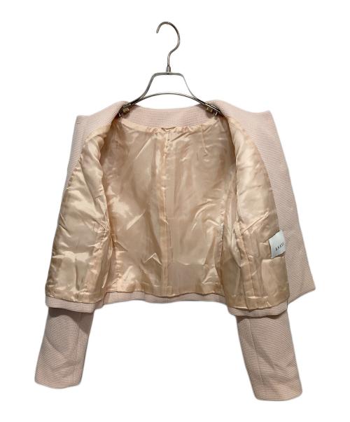 ANAYI（アナイ）ANAYI (アナイ) ノーカラーワッフルジャケット ピンク サイズ:34の古着・服飾アイテム
