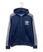 adidasアディダス）の古着「ジップパーカー」｜ネイビー