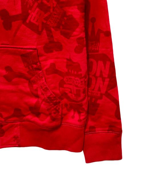 stussy（ステューシー）stussy (ステューシー) ジップパーカー レッド サイズ:Mの古着・服飾アイテム