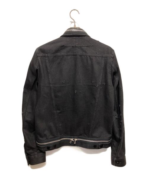 GIVENCHY（ジバンシィ）GIVENCHY (ジバンシィ) デストロイ加工デニムジャケット ブラック サイズ:Ｍの古着・服飾アイテム
