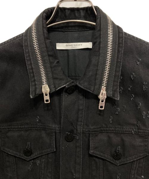 GIVENCHY（ジバンシィ）GIVENCHY (ジバンシィ) デストロイ加工デニムジャケット ブラック サイズ:Ｍの古着・服飾アイテム