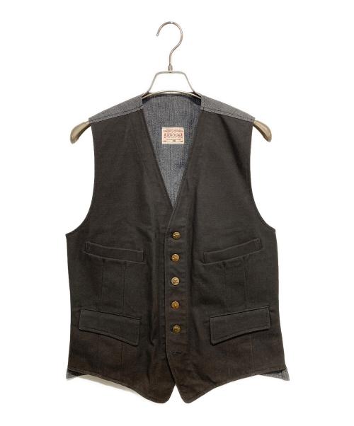 BONCOURA（ボンクラ）BONCOURA (ボンクラ) STRAY SHEEP (ストレイシープ) 別注 ODD VEST グレー×ブラック サイズ:38の古着・服飾アイテム