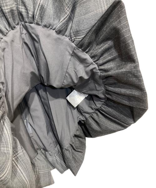 darich（ダーリッチ）Darich (ダーリッチ) チェックストライプバルーンミニワンピース グレー サイズ:Freeの古着・服飾アイテム