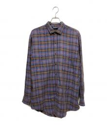 Patagonia（パタゴニア）の古着「ヴィンテージチェックシャツ」｜ネイビー×オレンジ