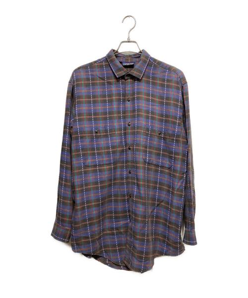 Patagonia（パタゴニア）Patagonia (パタゴニア) ヴィンテージチェックシャツ ネイビー×オレンジ サイズ:Lの古着・服飾アイテム