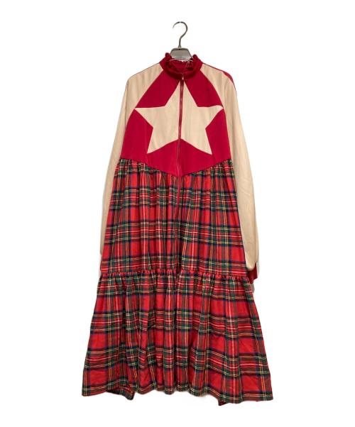 HEIHEI（ヘイヘイ）HEIHEI (ヘイヘイ) チェックワンピース レッド サイズ:Fの古着・服飾アイテム