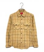 SUPREMEシュプリーム）の古着「Heavyweight Flannel Windowpane Shirt」｜ブラウン
