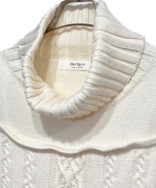 HER LIP TO（ハーリップトゥ）Her lip to (ハーリップトゥ) Clara Cable Knit Dress ベージュ サイズ:Sの古着・服飾アイテム
