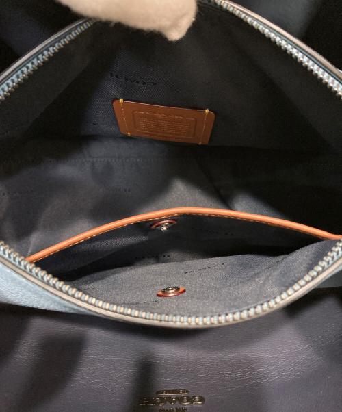 COACH（コーチ）COACH (コーチ) ハドリーホーボーカラーブロックトートバッグ ブルー サイズ:-の古着・服飾アイテム