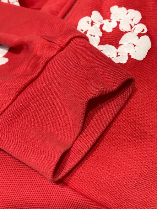 Denim Tears（デニムティアーズ）Denim Tears (デニムティアーズ) Wreath Zip Hoodie レッド サイズ:Mの古着・服飾アイテム