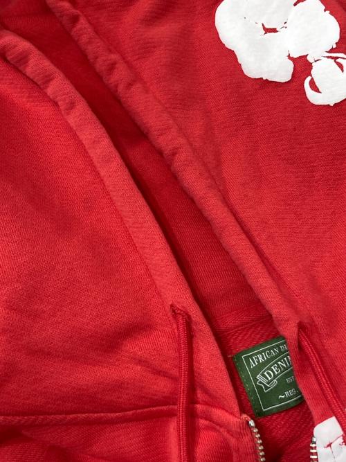 Denim Tears（デニムティアーズ）Denim Tears (デニムティアーズ) Wreath Zip Hoodie レッド サイズ:Mの古着・服飾アイテム