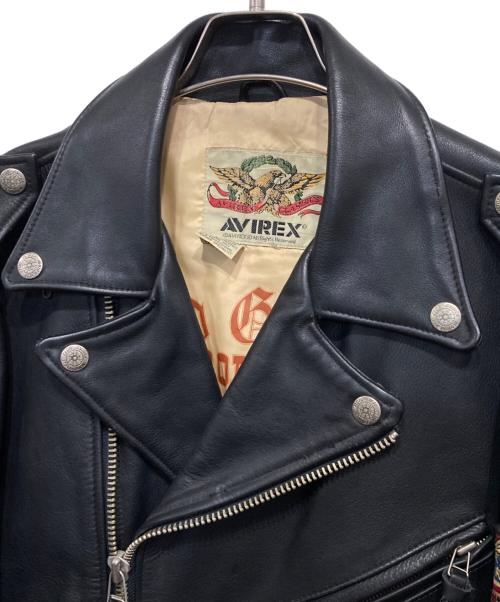 AVIREX（アヴィレックス）AVIREX (アヴィレックス) ダブルレザージャケット ブラック サイズ:Sの古着・服飾アイテム