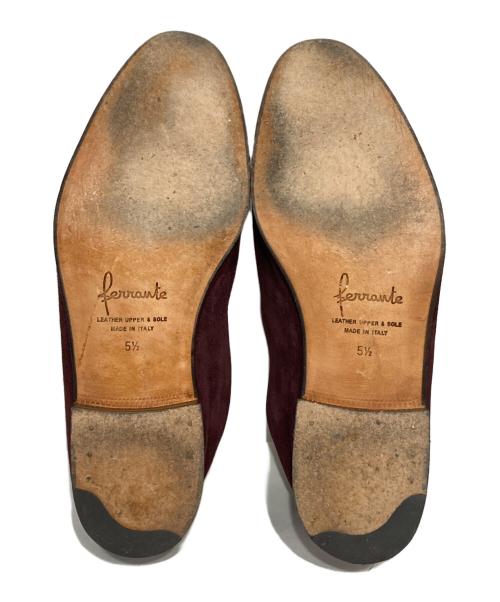 Ferrante（フェランテ）FERRANTE (フェランテ) スウェードビットローファー レッド サイズ:5 1/2の古着・服飾アイテム