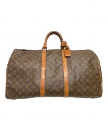 LOUIS VUITTON（ルイ ヴィトン）の古着「キーポル55 トラベルバッグ」｜ブラウン