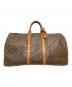 LOUIS VUITTON（ルイ ヴィトン）の古着「キーポル55 トラベルバッグ」｜ブラウン