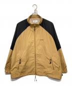 ALOUNDアラウンド）の古着「WIDE NYLON TRACK JACKET」｜ベージュ×ブラック
