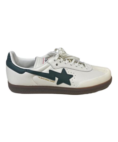adidas（アディダス）adidas (アディダス) A BATHING APE (アベイシングエイプ) ローカットスニーカー ホワイト×グリーン サイズ:27.5の古着・服飾アイテム