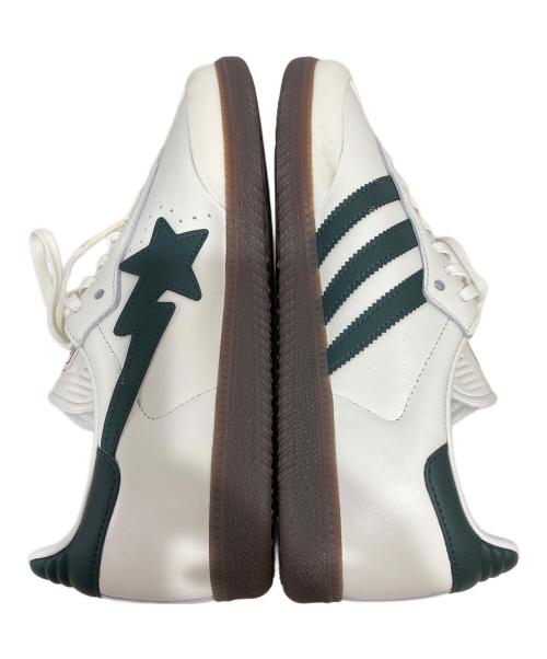 adidas（アディダス）adidas (アディダス) A BATHING APE (アベイシングエイプ) ローカットスニーカー ホワイト×グリーン サイズ:27.5の古着・服飾アイテム