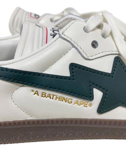 adidas（アディダス）adidas (アディダス) A BATHING APE (アベイシングエイプ) ローカットスニーカー ホワイト×グリーン サイズ:27.5の古着・服飾アイテム