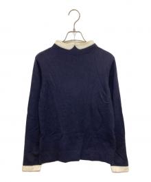 MACKINTOSH PHILOSOPHY（マッキントッシュ フィロソフィー）の古着「クレリックカラーニット」｜ネイビー